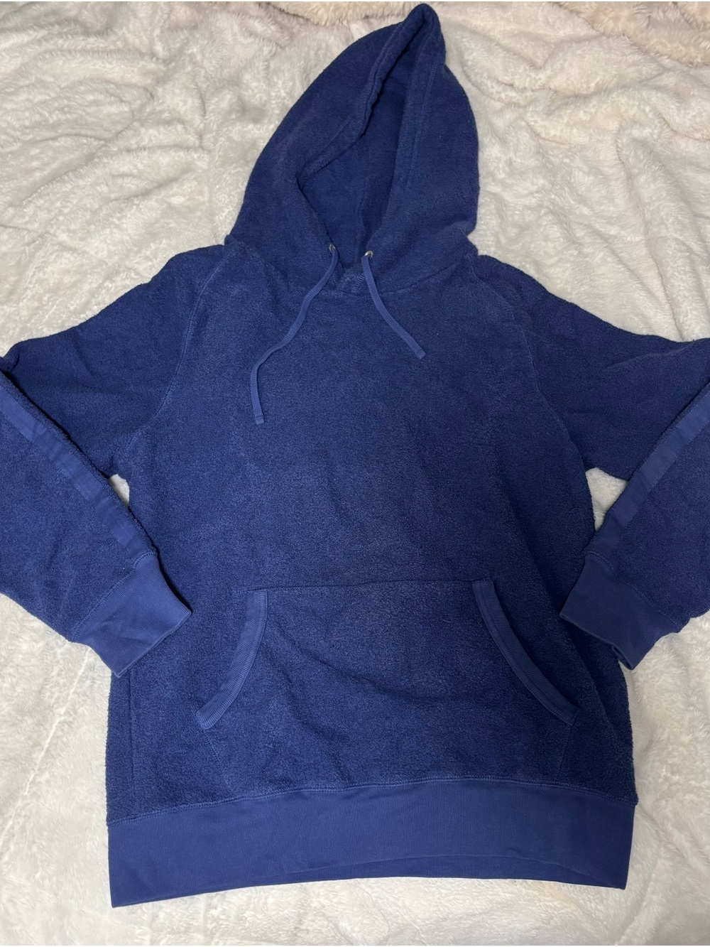 Saturdays New York City Reverse Terry Fleece Fall Active Navy Pullover Hoodie